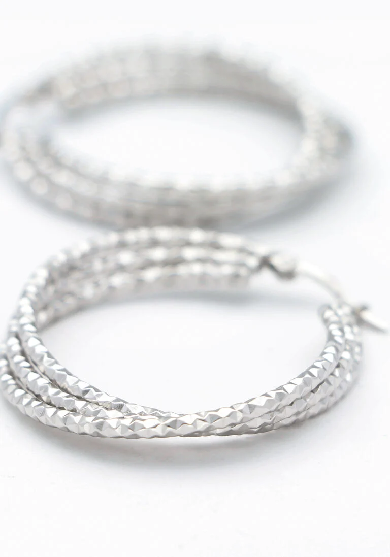 NOTRE-V zilveren notre-v oorbellen earring double ring