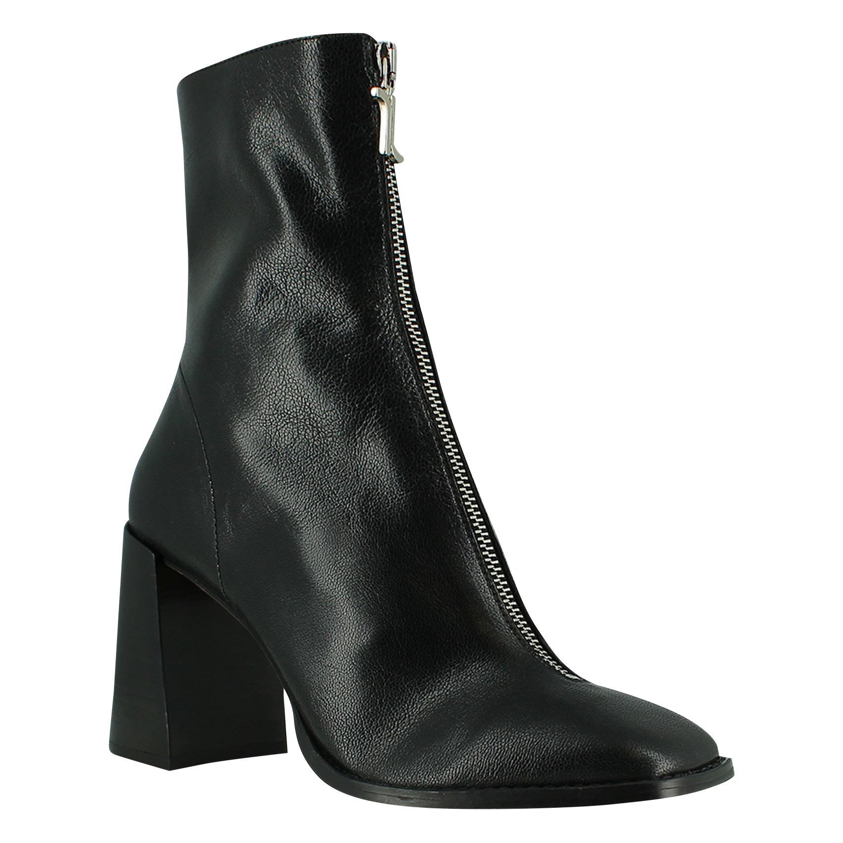 VANDANA - Bottines à talons en cuir | Noir