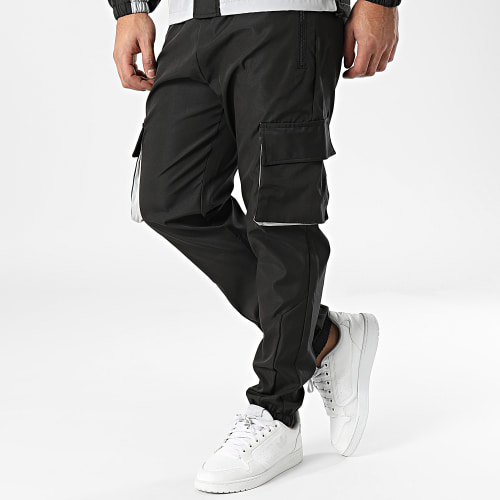 Ensemble Veste Zippée Et Pantalon Cargo Noir Gris