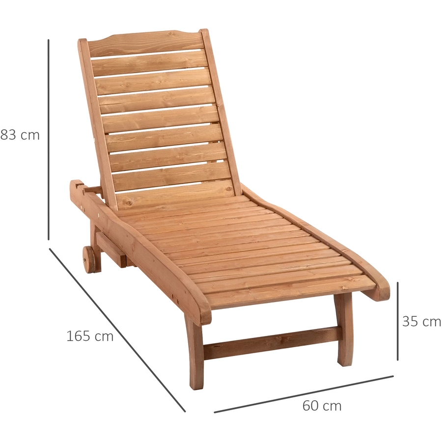 Outsunny Gartenliege mit 3 stufiger Rückenlehnenverstellung grau