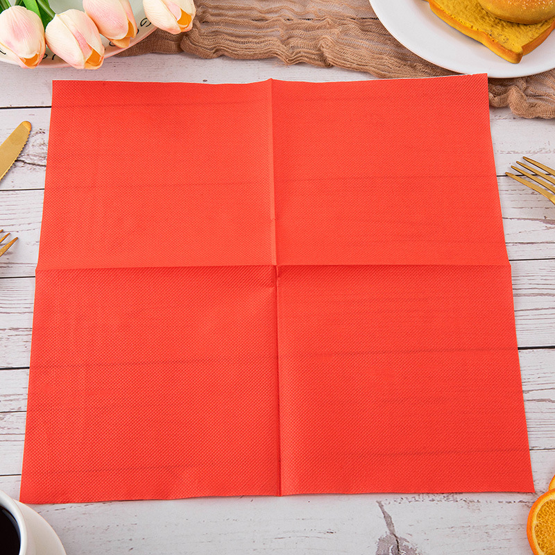 (20er Set) 33x33cm Einweg Servietten Party Tisch Dekoration Uni Design - Rot