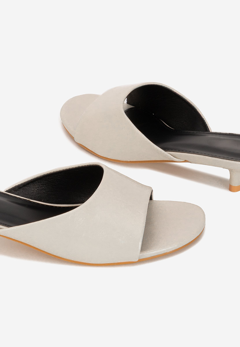 Mules à petit talon beige Afelia