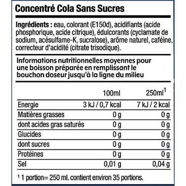 Sirop et concentré Sodastream Concentre COLA SANS SUCRES 440 ML