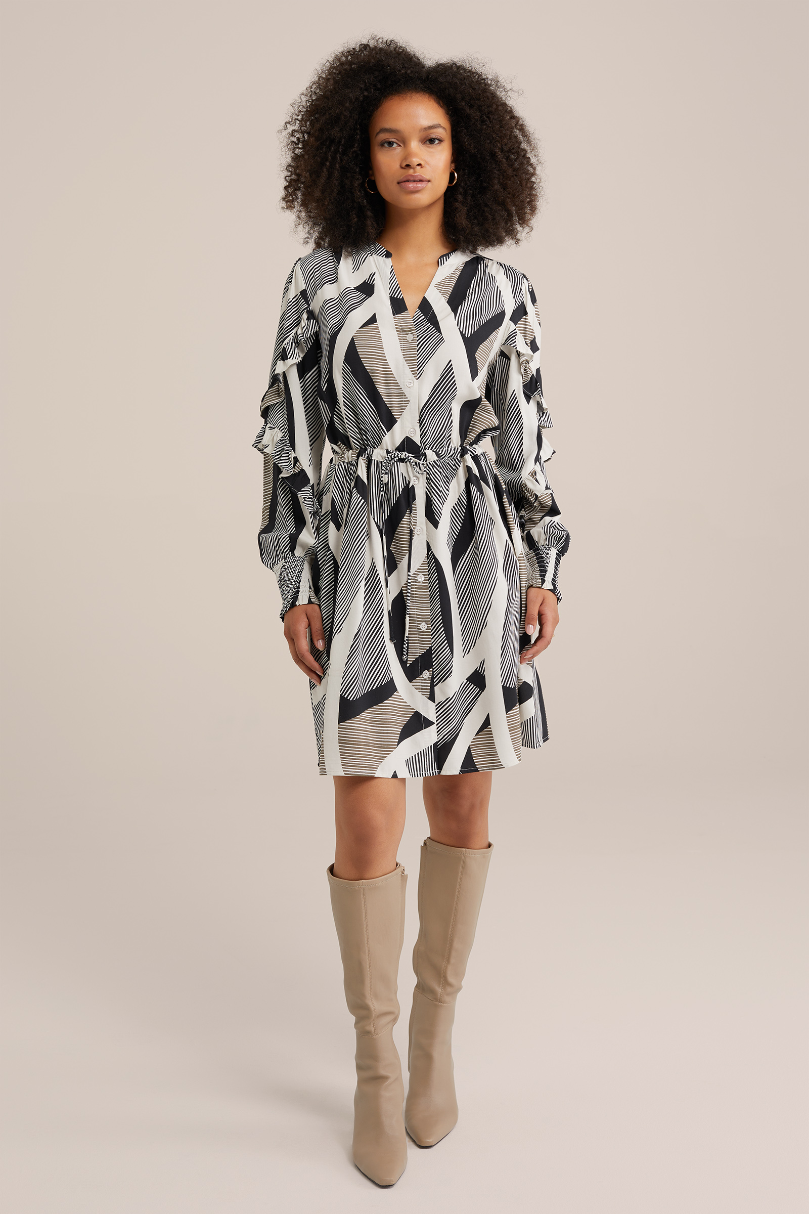 jurk met dessin WE Fashion Multikleur