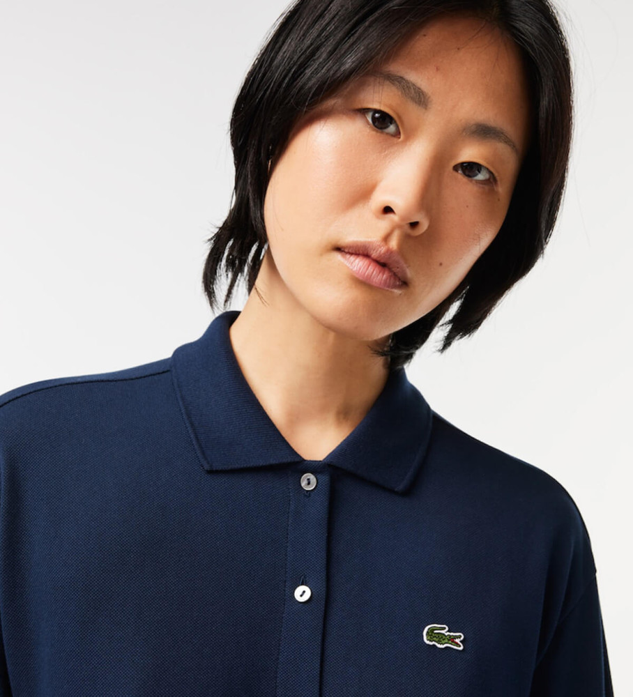 Vestido polo piqué azul marinho Lacoste