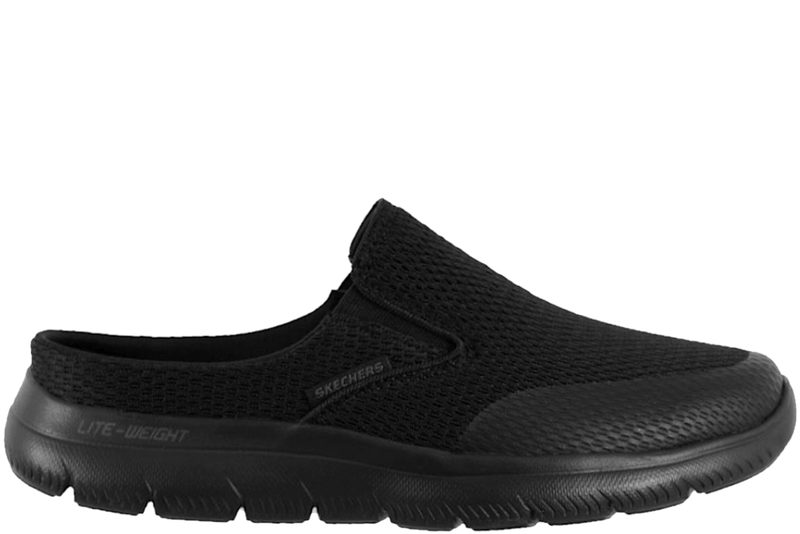 SKECHERS SUMMITS VINDICATOR TØFFEL I SORT TEKSTIL