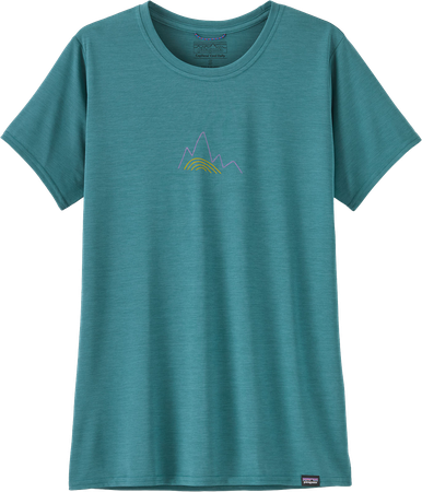 CAP COOL DAILY Damen-Kurzarmshirt  berm logo: wetland blue x-dye  M