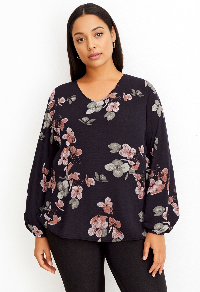 ONLY CARMAKOMA Blusenshirt »CARVICA LIFE L/S V-NECK TOP WVN NOOS«