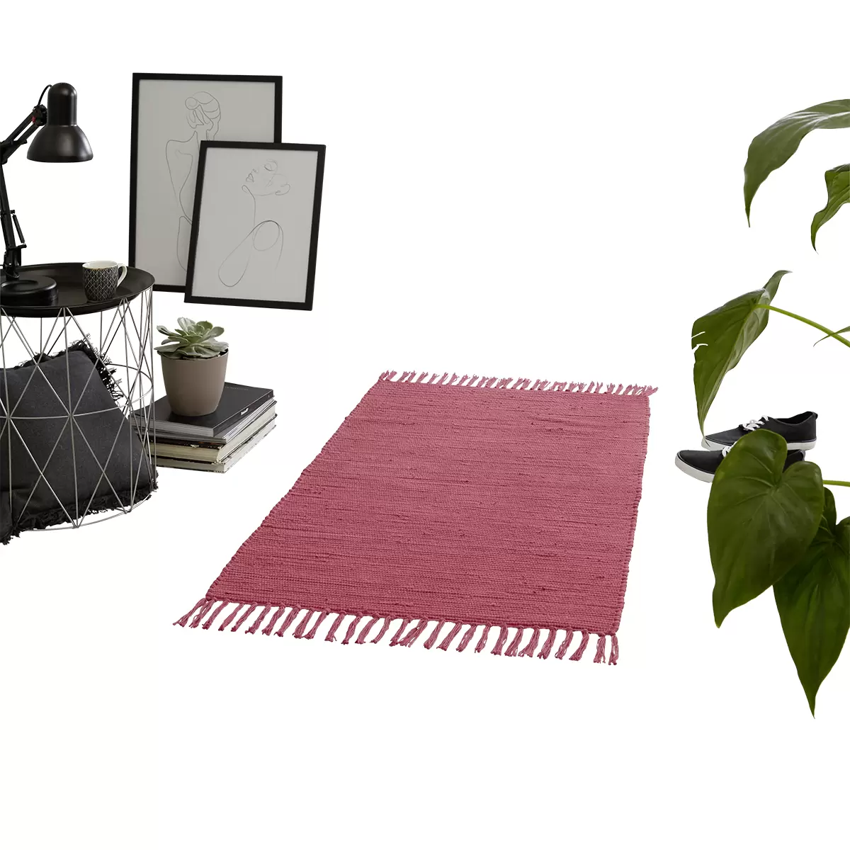 Handwebteppich Annika Rot