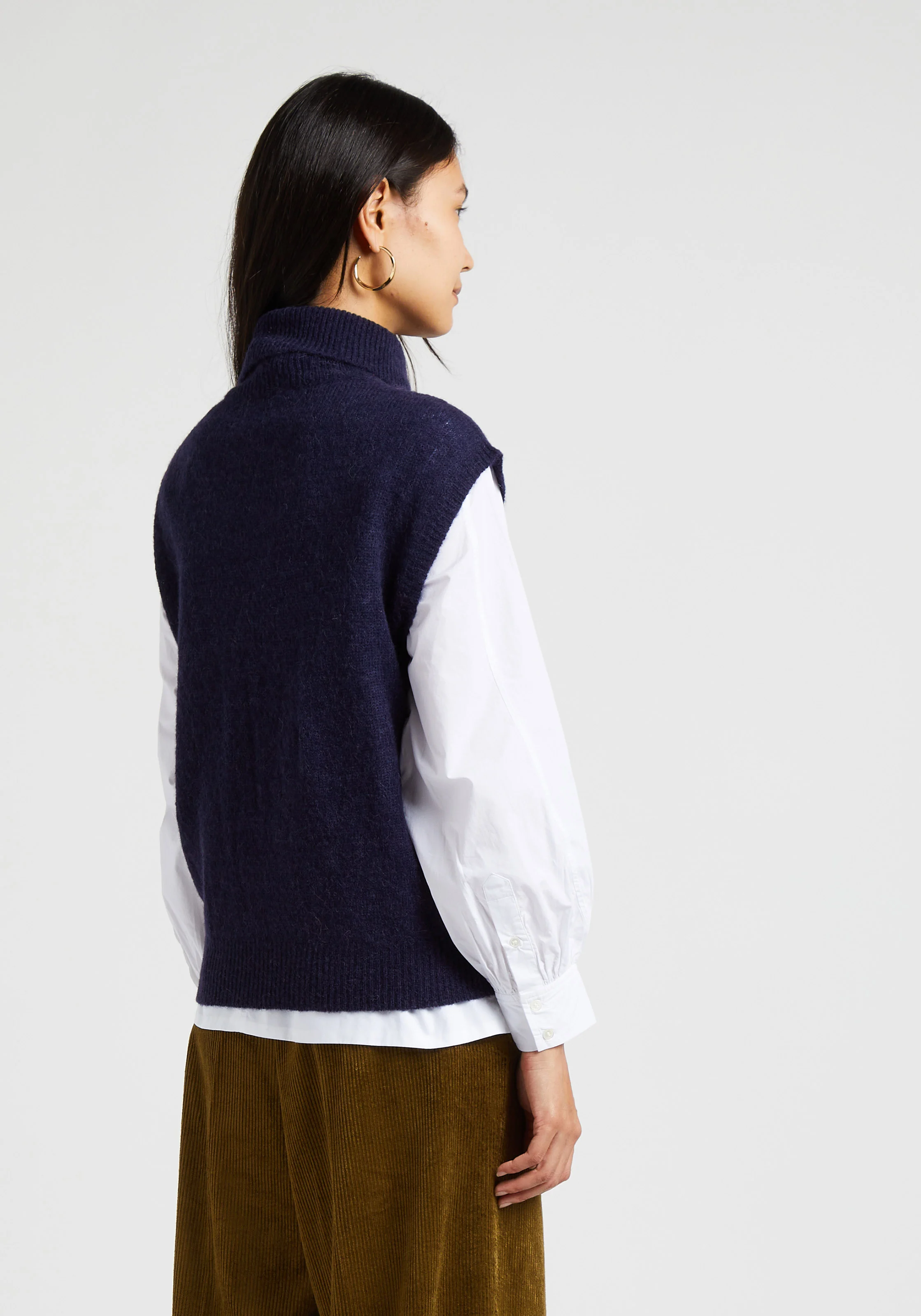 Pull col montant en | Bleu