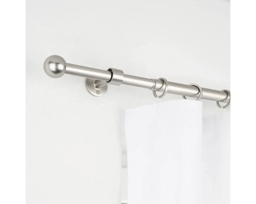 Uitschuifbare gordijnroedeset, 2-in-1, RVS-look, 120-210 cm, Ø 16/19 mm