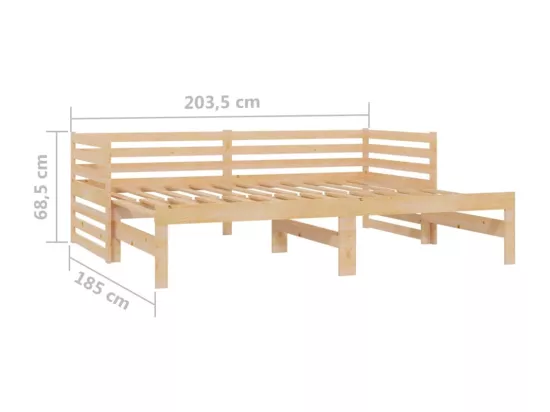 Lit coulissant sans matelas 2x(90x200) cm