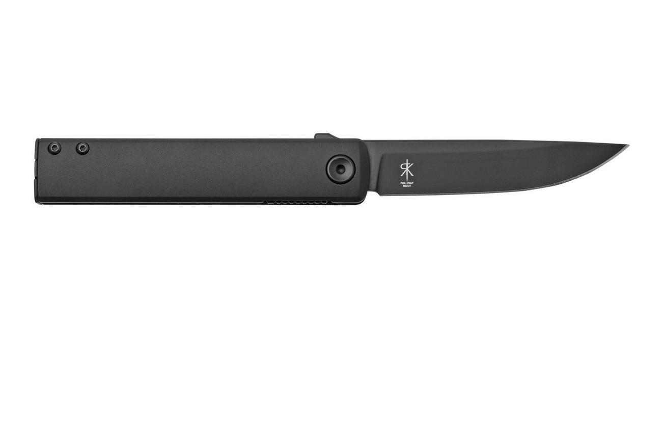 Fox Knives Chnops, FX-543 ALB, Black Aluminum, Black Becut zakmes, Riccardo Gobbato design