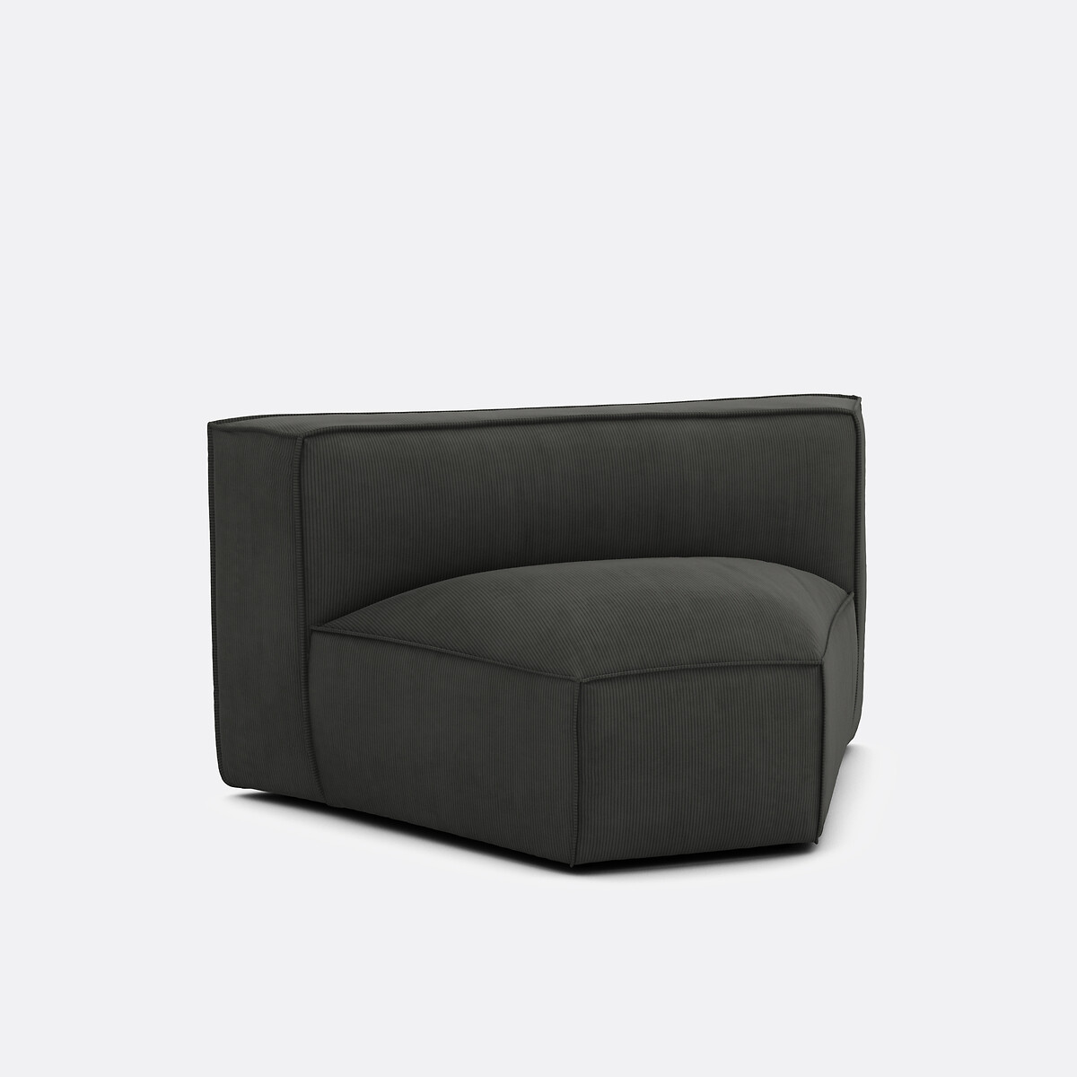 LA REDOUTE INTERIEURS<br>Canto modular aberto, veludo cotelê Seven