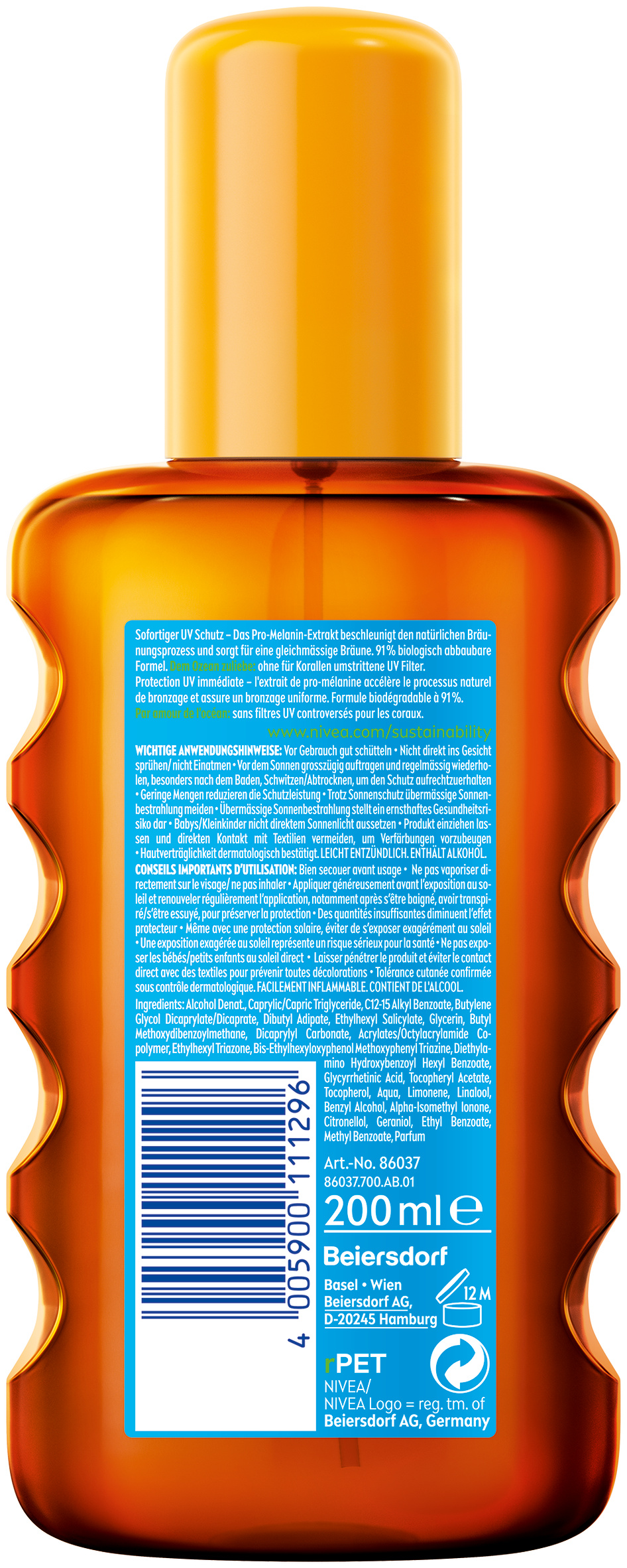 Nivea SUN Protect & Bronze Sonnenöl Öl LSF20 200 ml