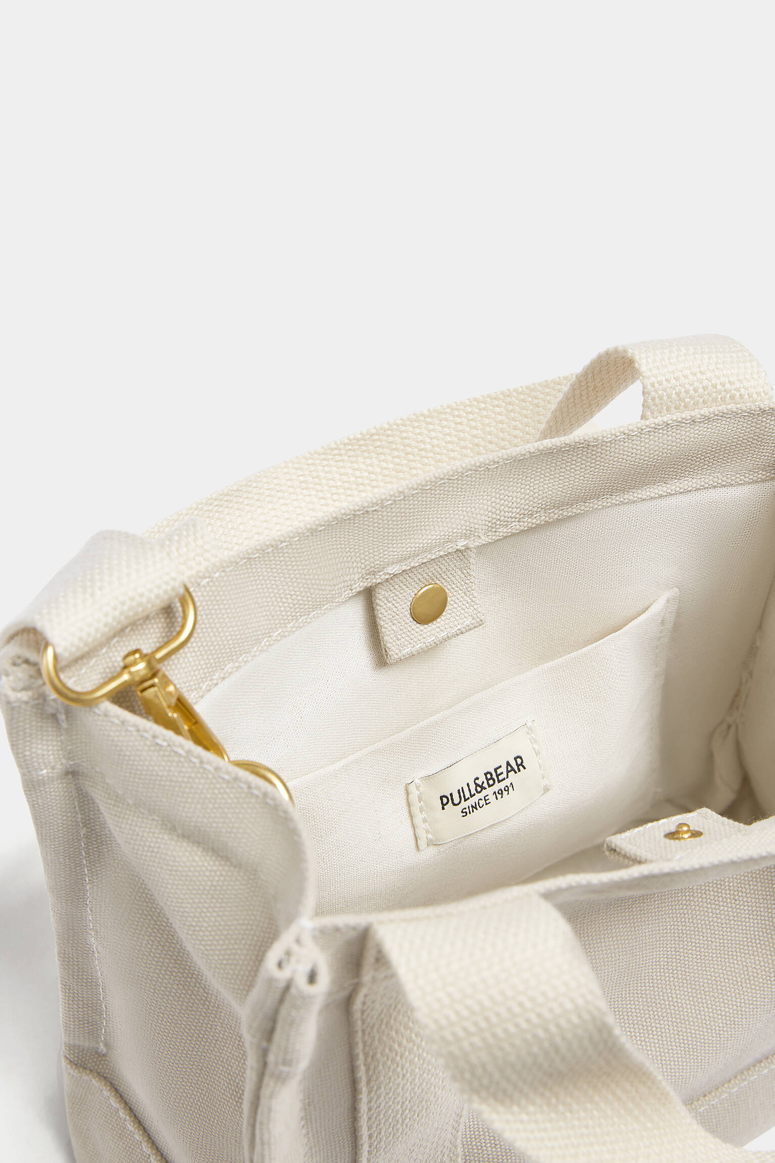 Bolsa de ombro de lona personalizável - cinza