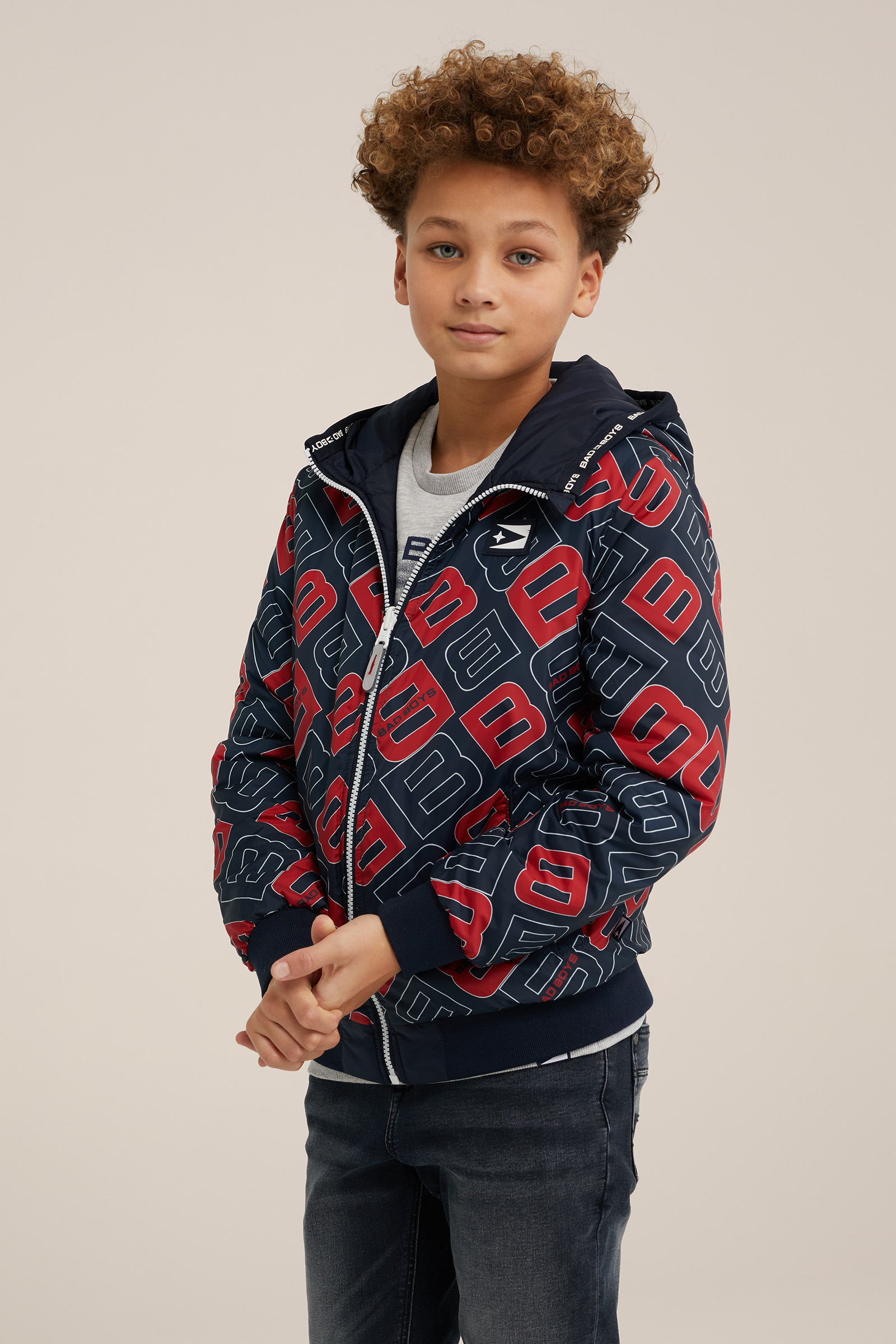Jongens reversible jas Bad Boys Donkerblauw