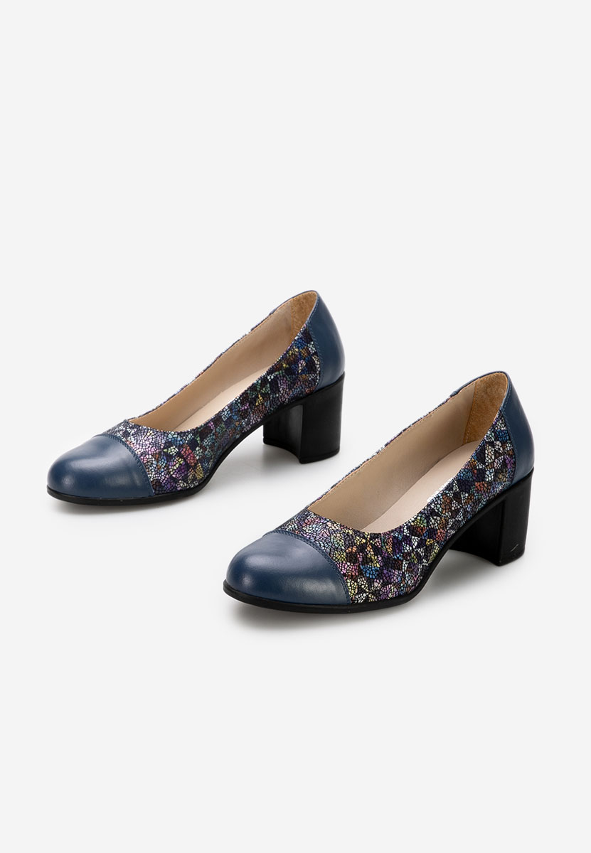 Chaussures en cuir à talon épais multicolores Judy V2