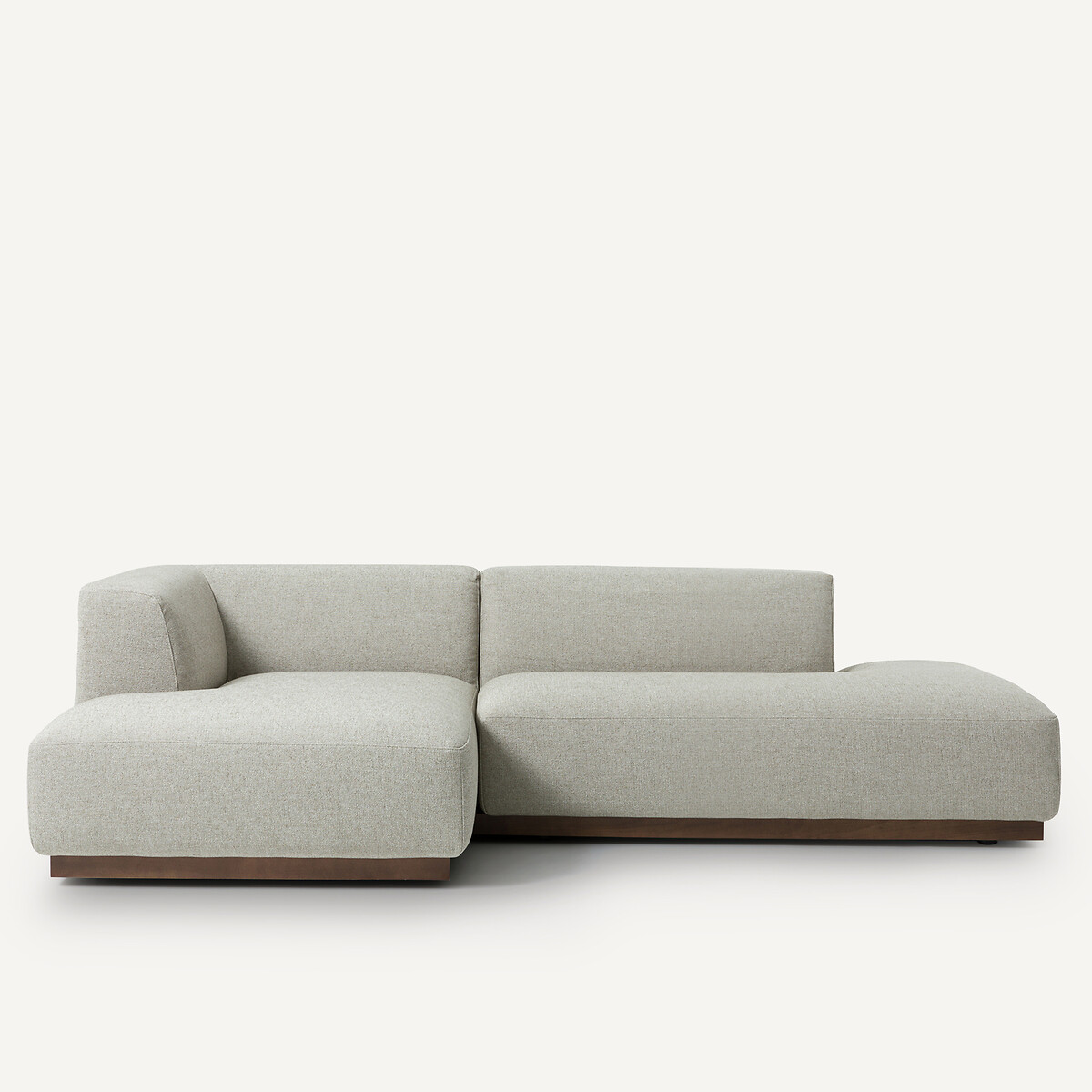 AM.PM<br>Sofá de canto esquerdo XL em linho viscose texturizado, Jacopo