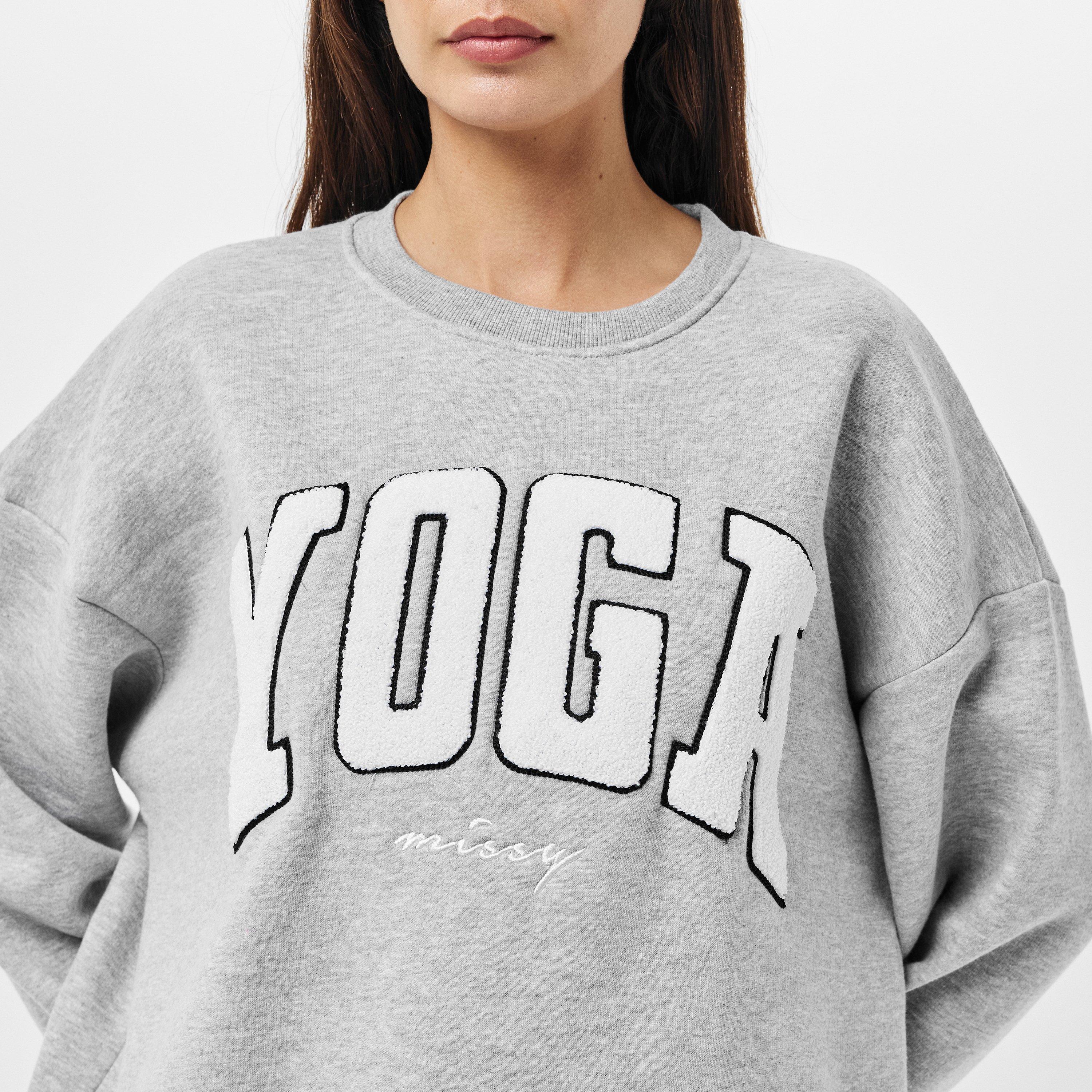 Missy Empire ME Marl Borg Oversized Yoga Sweatshirt Womens