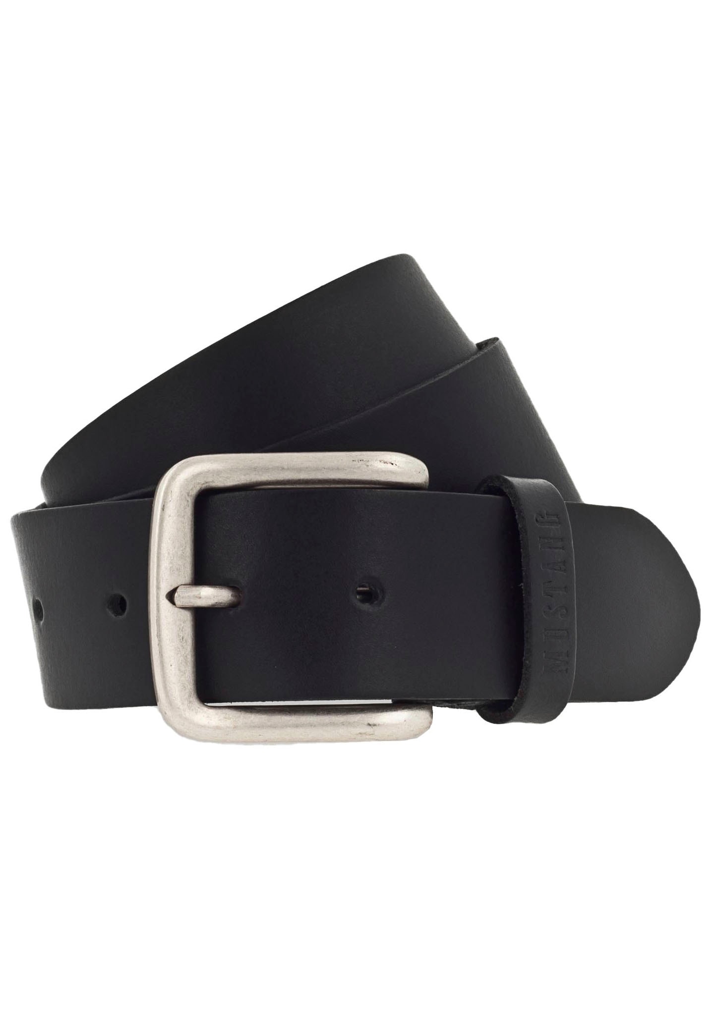 MUSTANG Ledergürtel Klassische Dornschliesse in leichter Used-Optik, 4 cm
