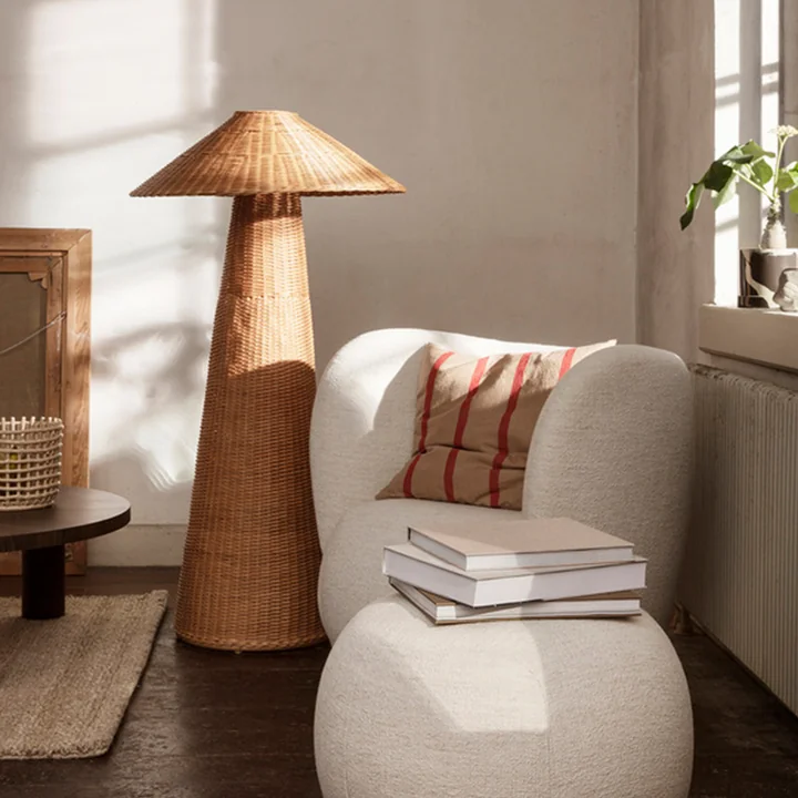 Ferm Living - Grand Kissen, 50 x 50 cm, lime / dunkelblau / chocolate