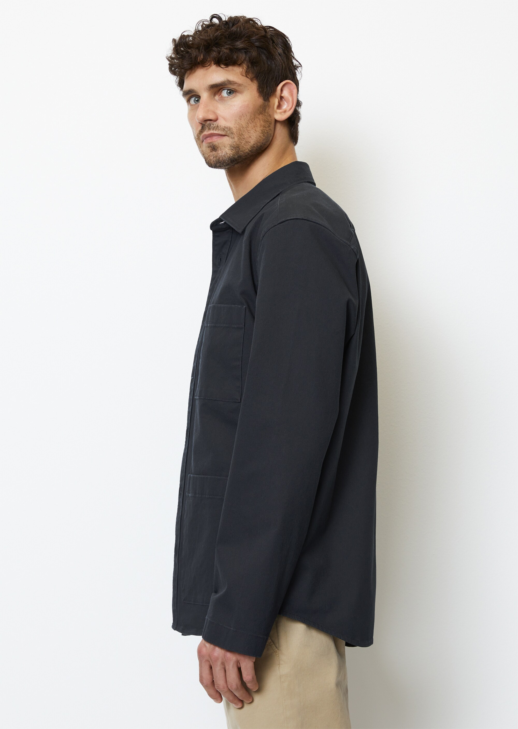 Twill-Overshirt aus Bio-Baumwoll-Mix