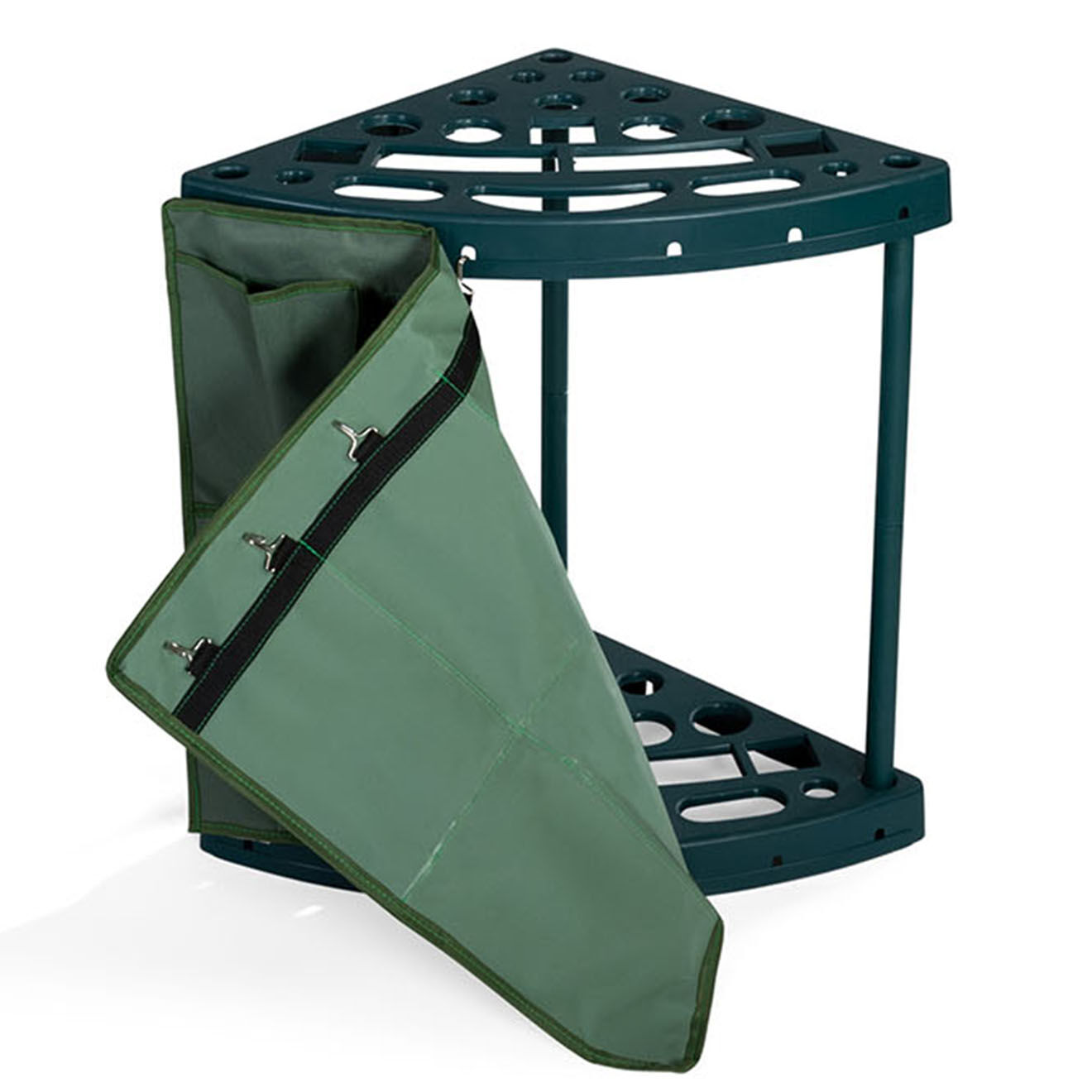 Pratik Garden Rack d'angle pour outils de jardin vert  - 43x43x59 cm