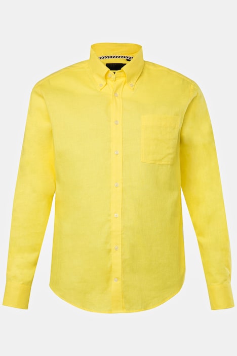 Leinenmixhemd, Langarm, Buttondown-Kragen, Modern Fit