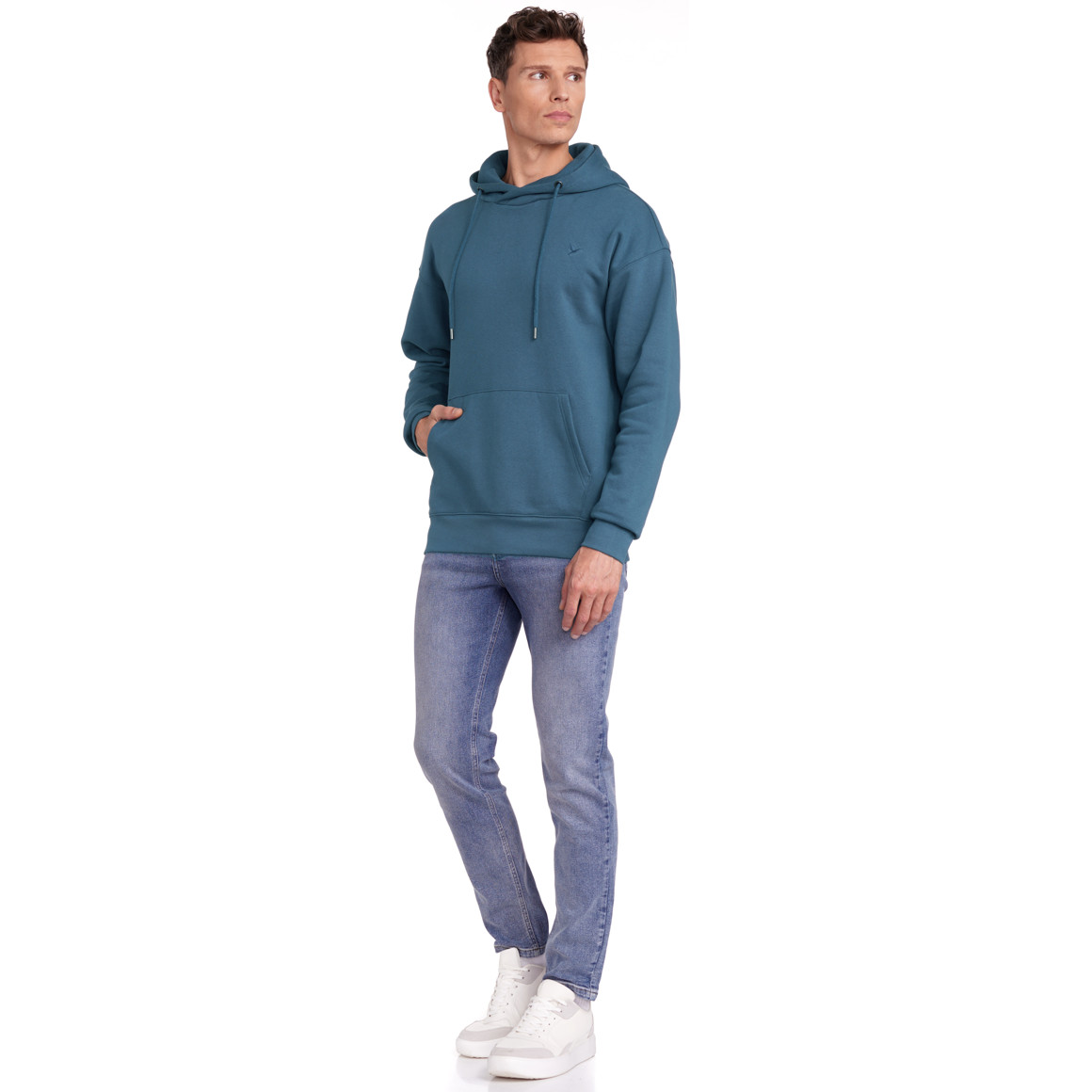 Jonas Nielsen Herren Hoodie mit kleiner Logo-Stickerei dunkelblau