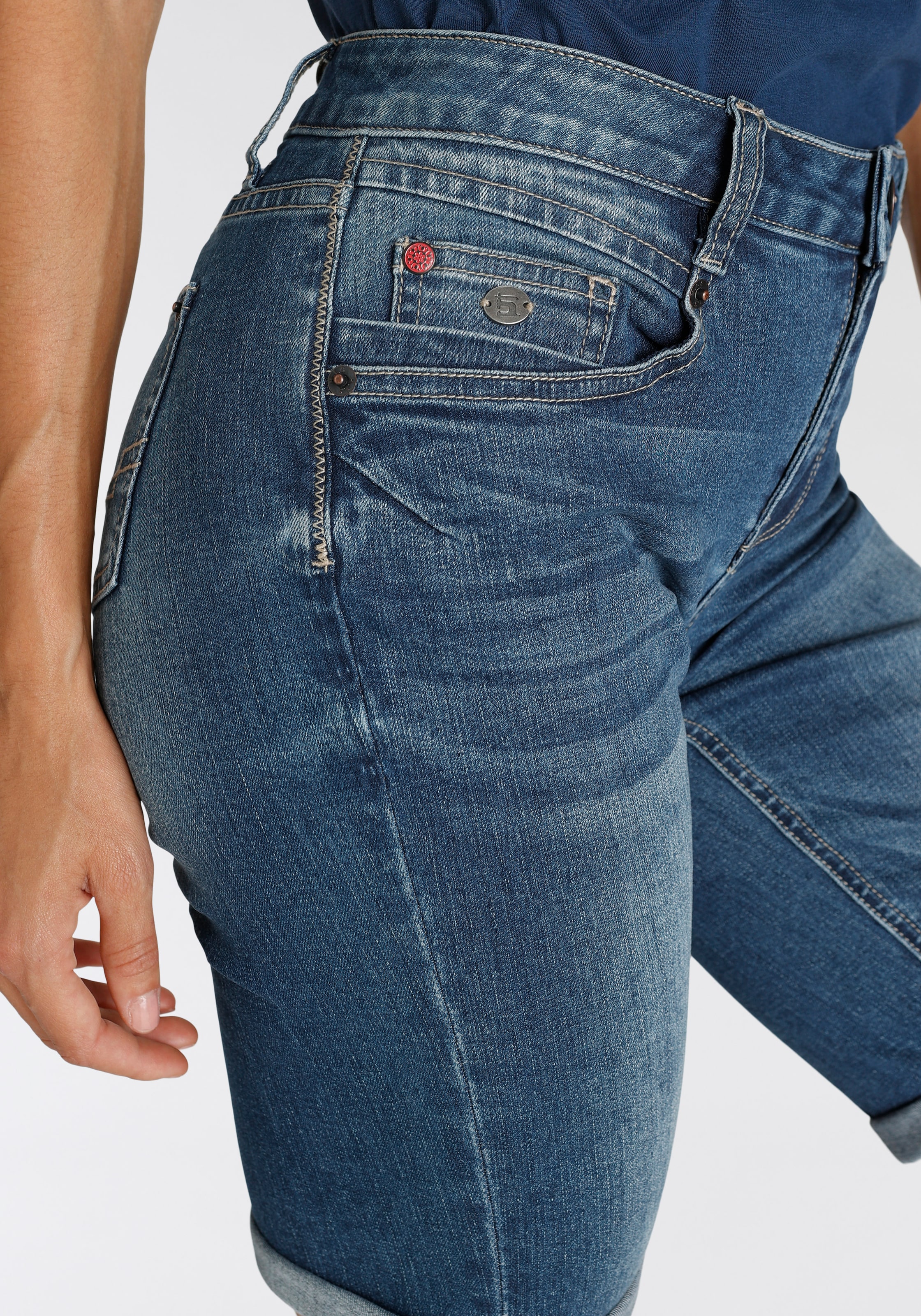 H.I.S Jeansshorts »duffyHS«, schmale Beinform,  krempelbare Beinabschlüsse,  normale Leibhöhe