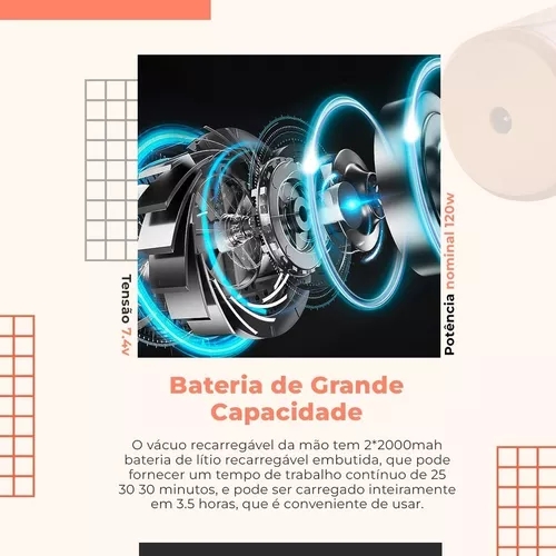 Mini Aspirador Soprador De Ar Port&aacute;til Usb Recarreg&aacute;vel