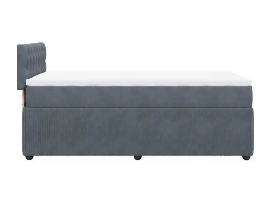 Sommier à lattes de lit et matelas Gris foncé 90x190 cm Velours