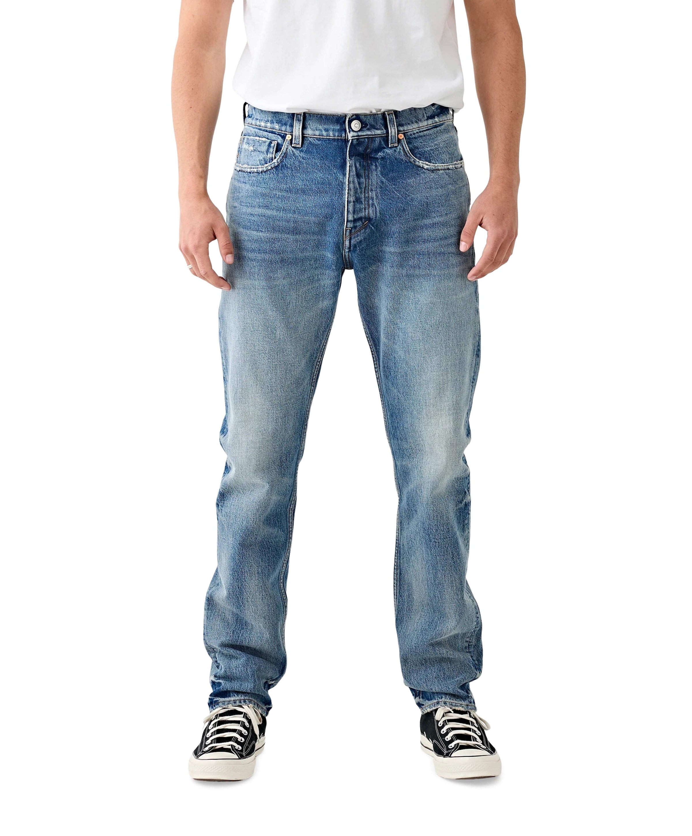 Tenue. heren jeans blauw