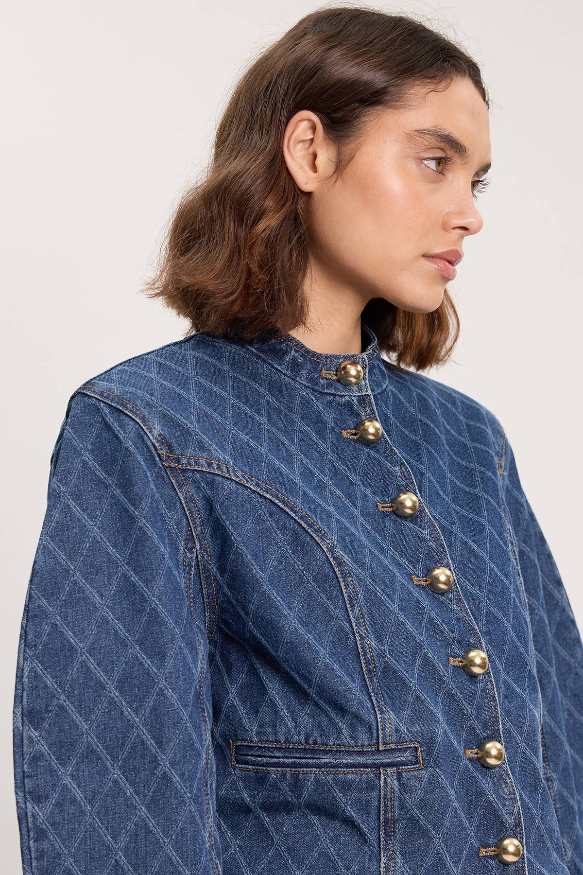 KarenMillen Veste En Denim À Manches Ballon