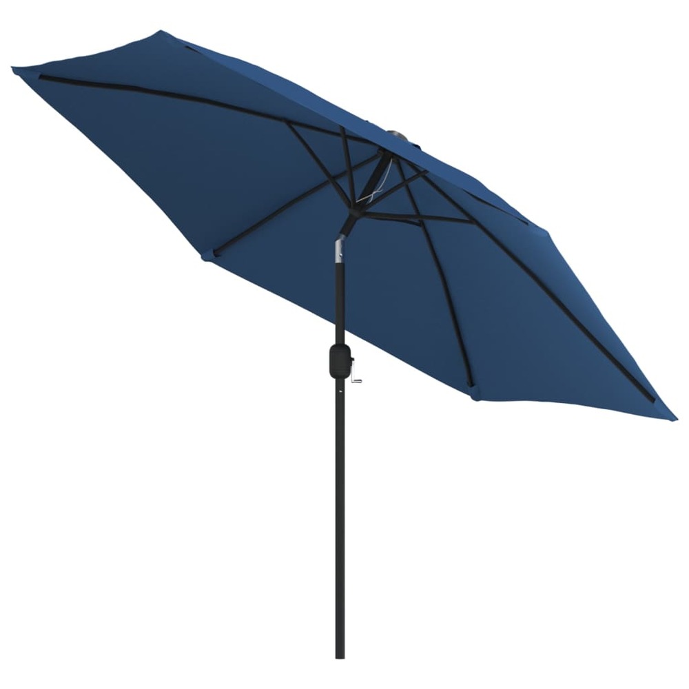 Parasol d'extérieur avec poteau en métal 300 cm bleu