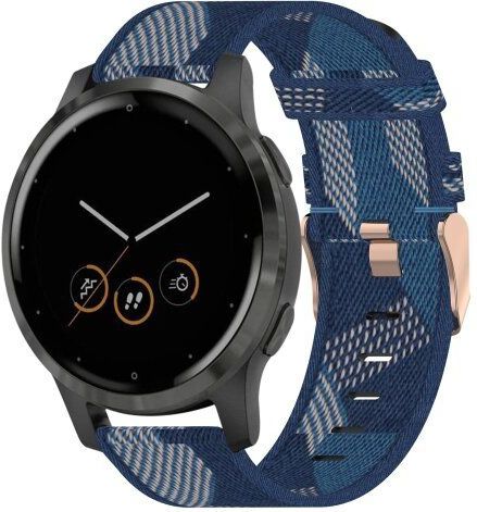 Garmin - Venu 4 - Canvas Nylon Bandje - Blauw - 41mm