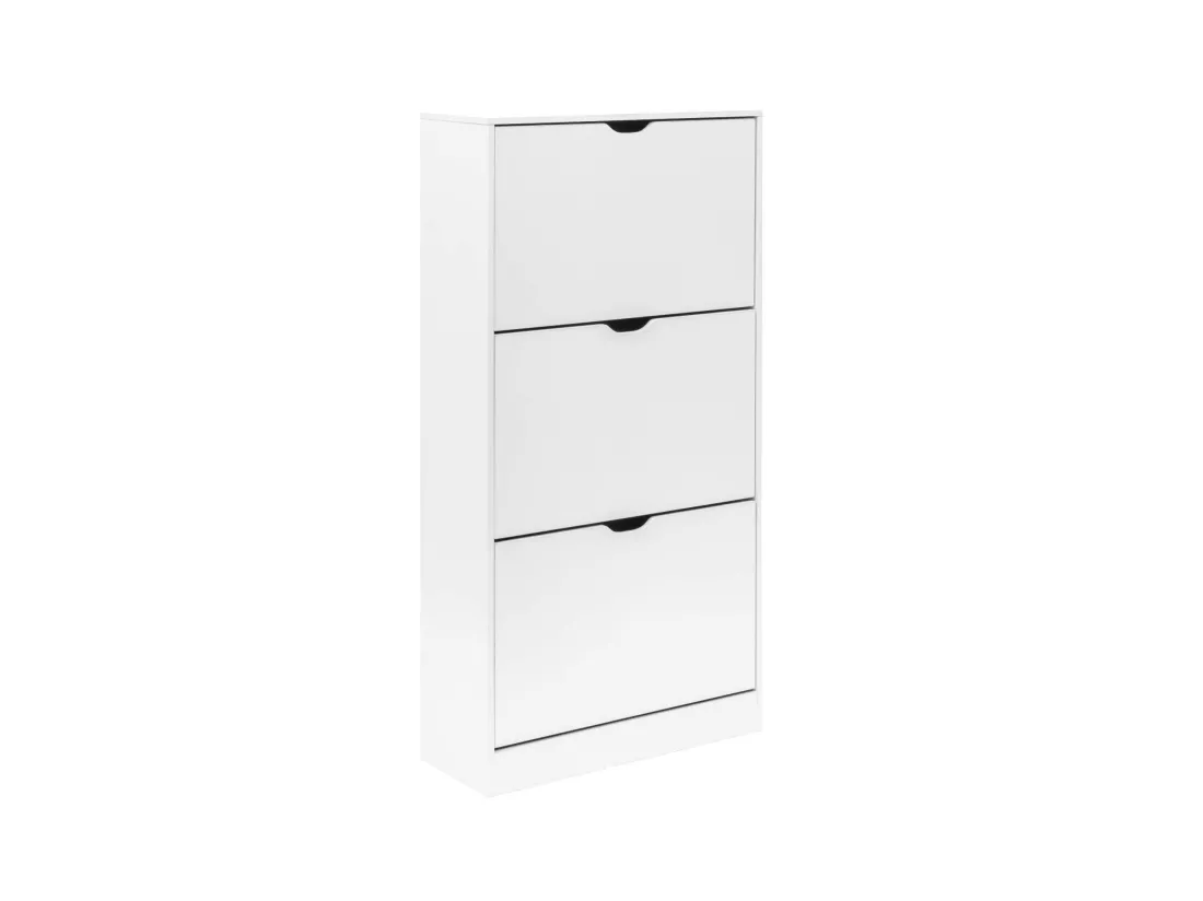 Rebecca Mobili Meuble à Chaussures Blanc MDF 3 Portes pour 12 Paires pour Entrées