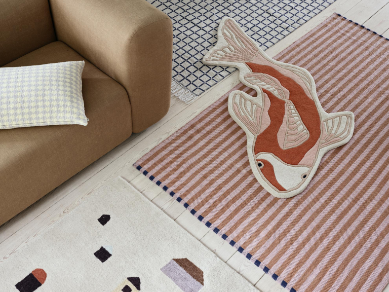 Broste Copenhagen Koi vis vloerkleed Pumpkin/Orange