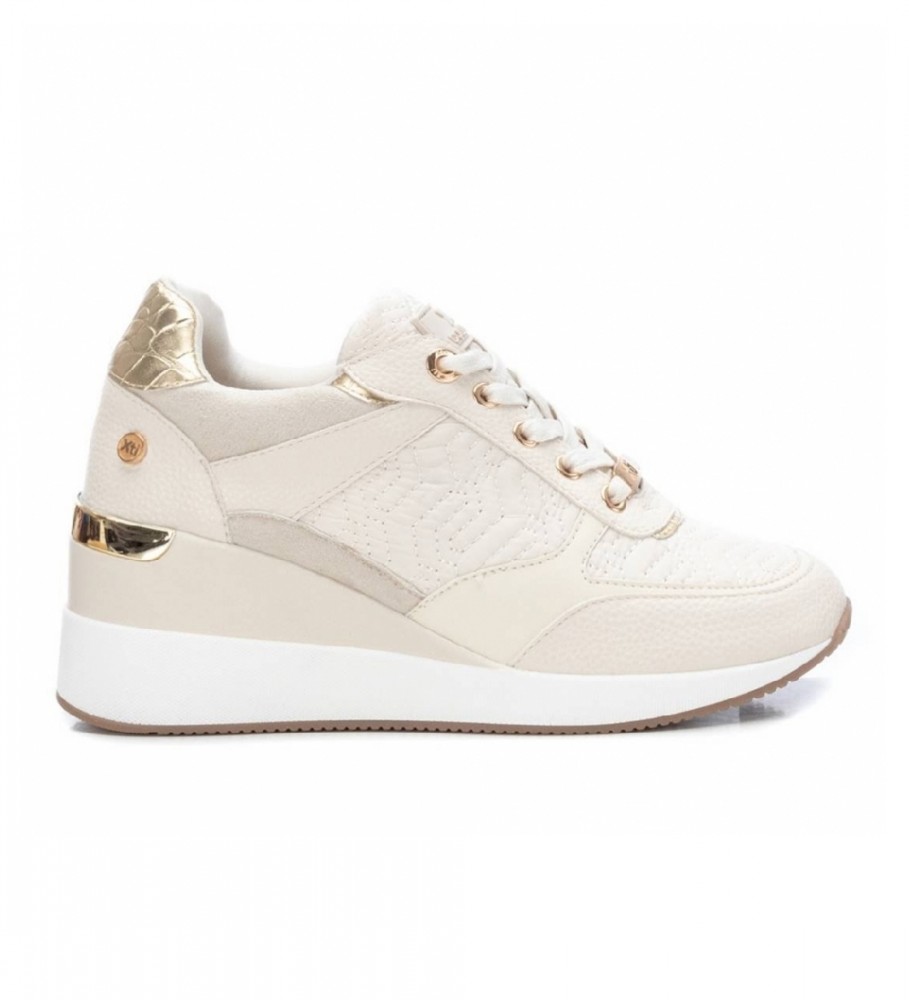 Tênis Xti com logo off-white - salto plataforma de 6 cm -