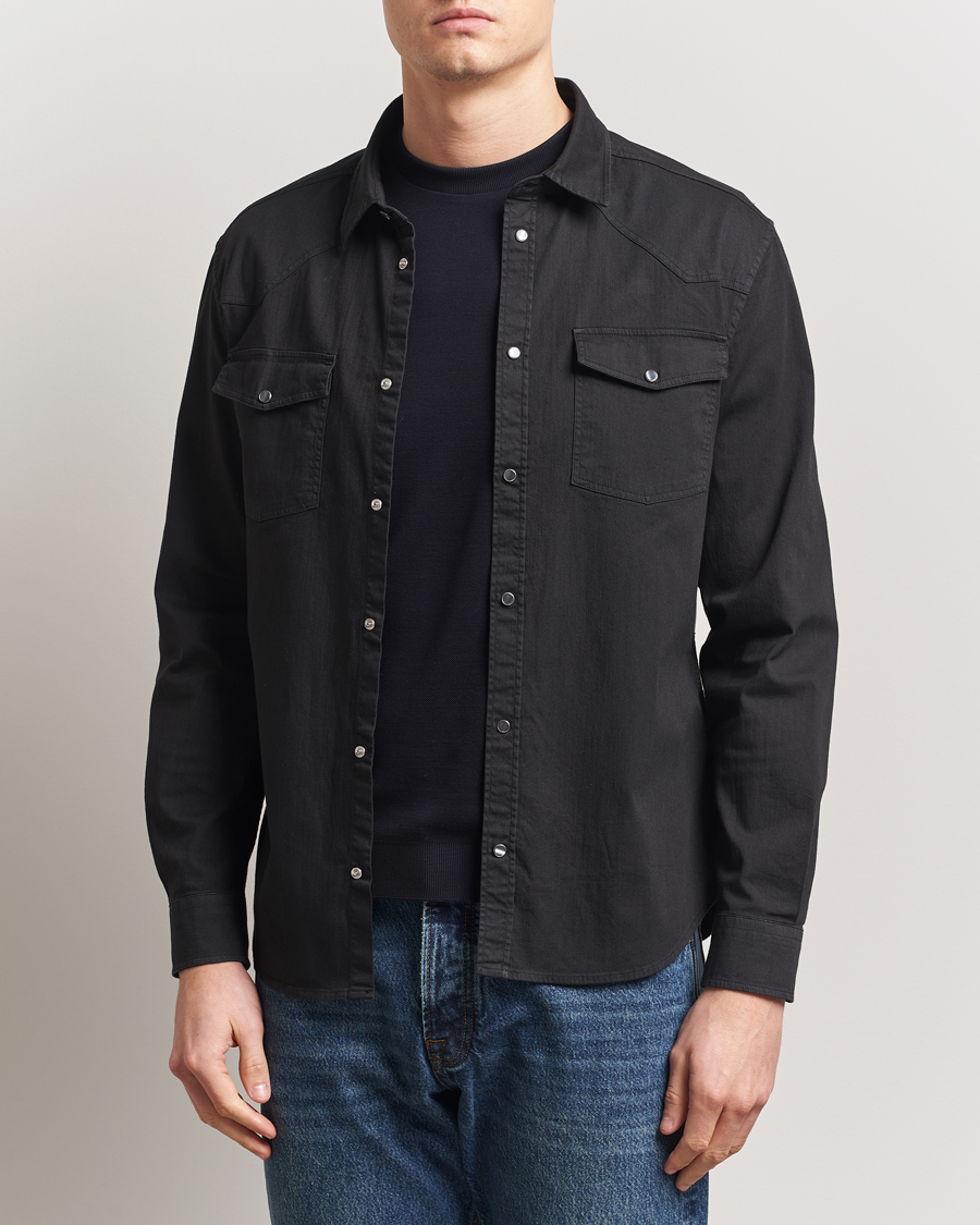 Dondup Slim Fit Pocket Denim Shirt Black