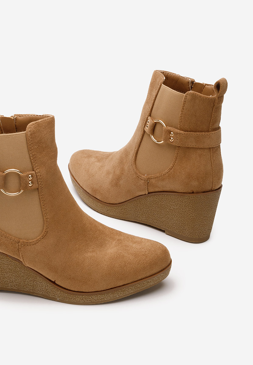 Bottines compensées chameau Larimar