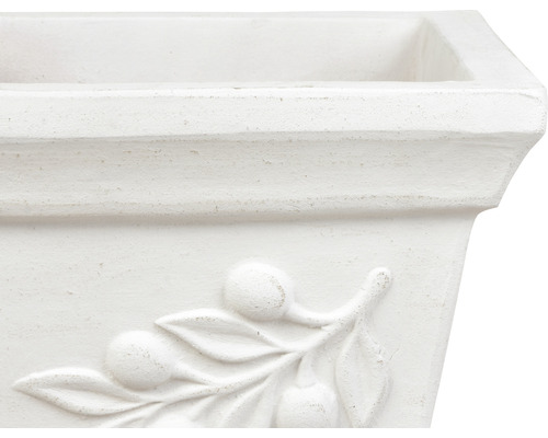 Lafiora Olive terracotta plantenpot, 34 x 34 cm, vintage witgrijs