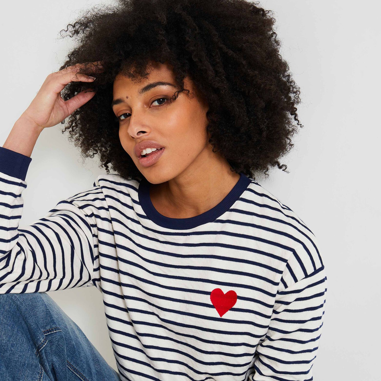 Sweat rayé femme