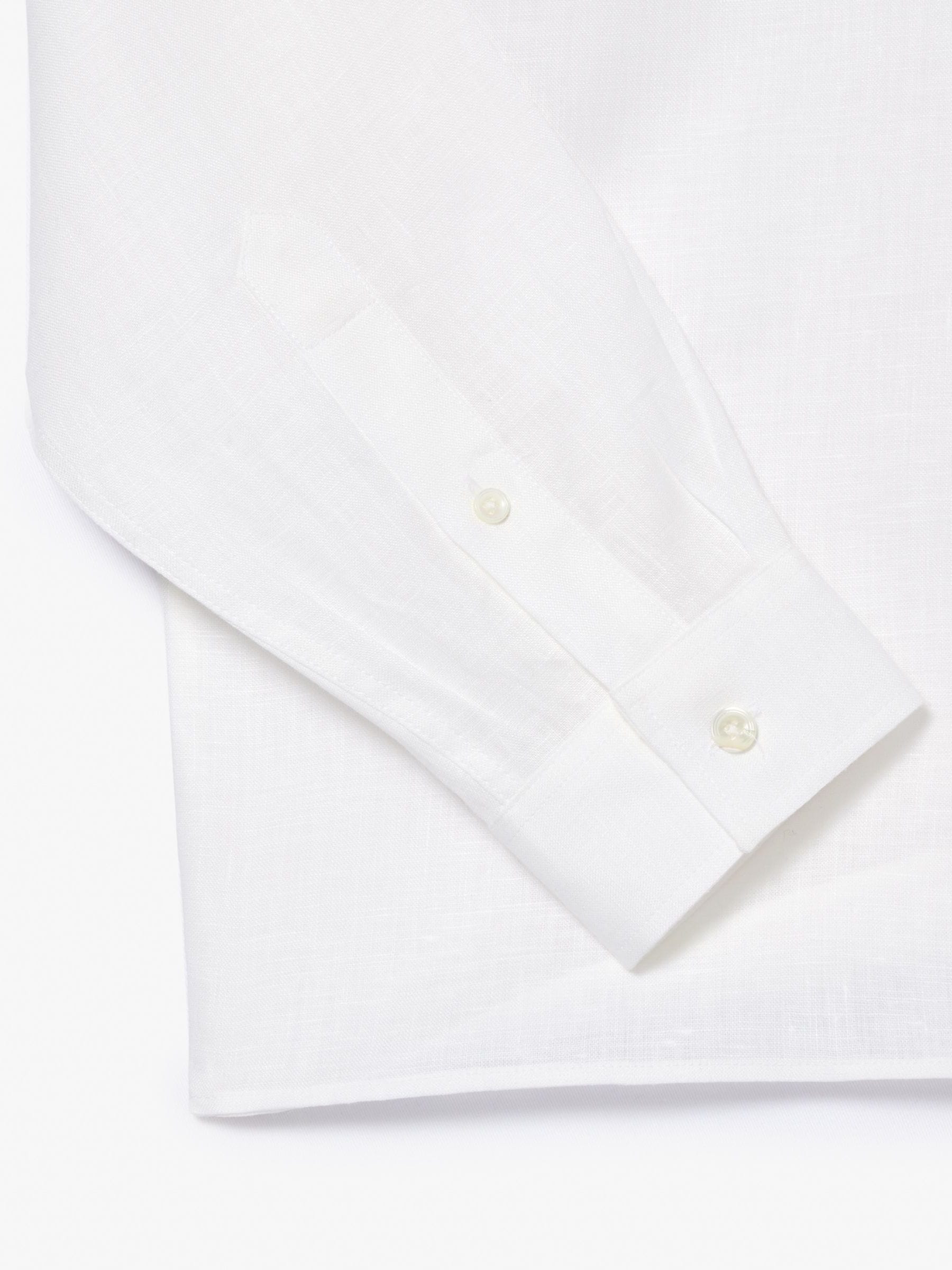 Wit - Lacoste regular fit linnen overhemd