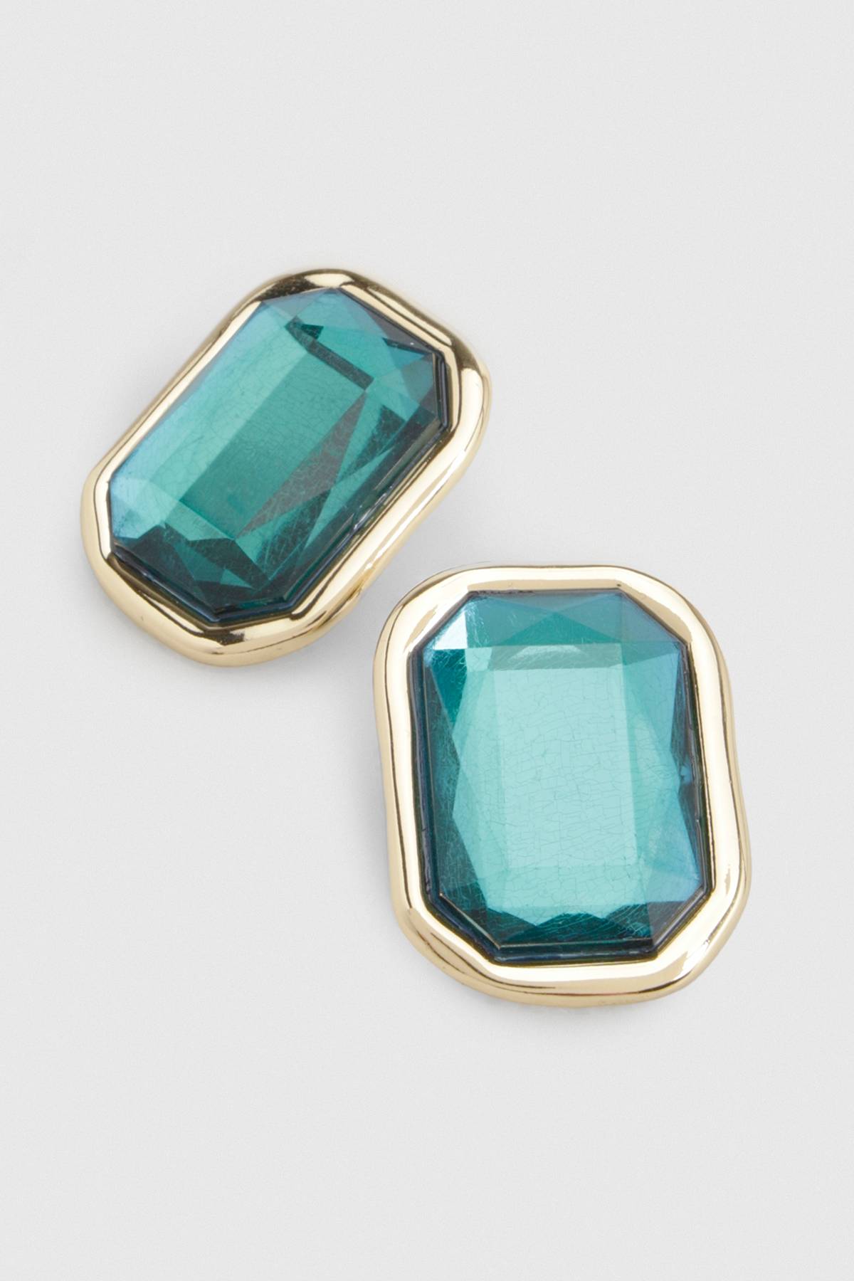 KarenMillen Boucles d'Oreilles synthétiqueces Ovales Effet Cristal