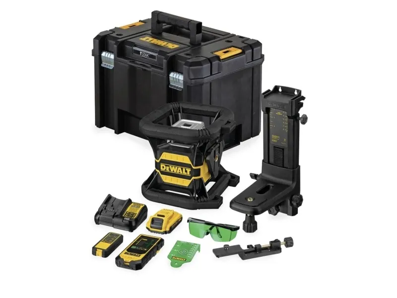 DeWALT DCE080D1GS-QW, Linje-/punktniveau, Sort, Gul, Batteri, 18 V, 2 At
