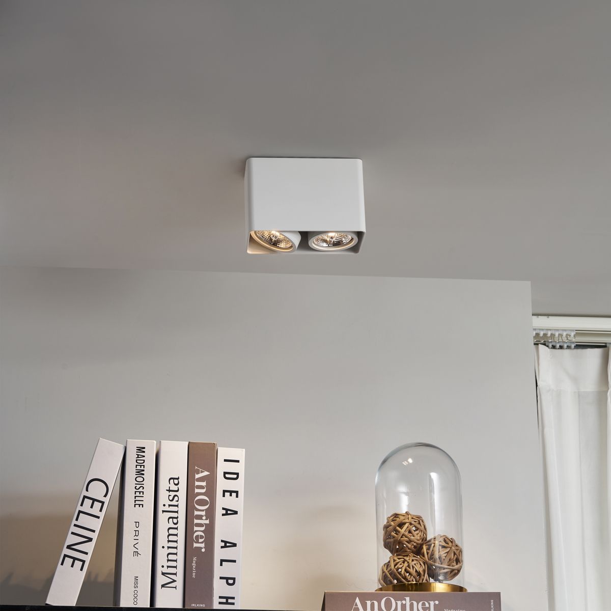 Design opbouwspot wit GU10 70mm 2-lichts draai- en kantelbaar - Vox