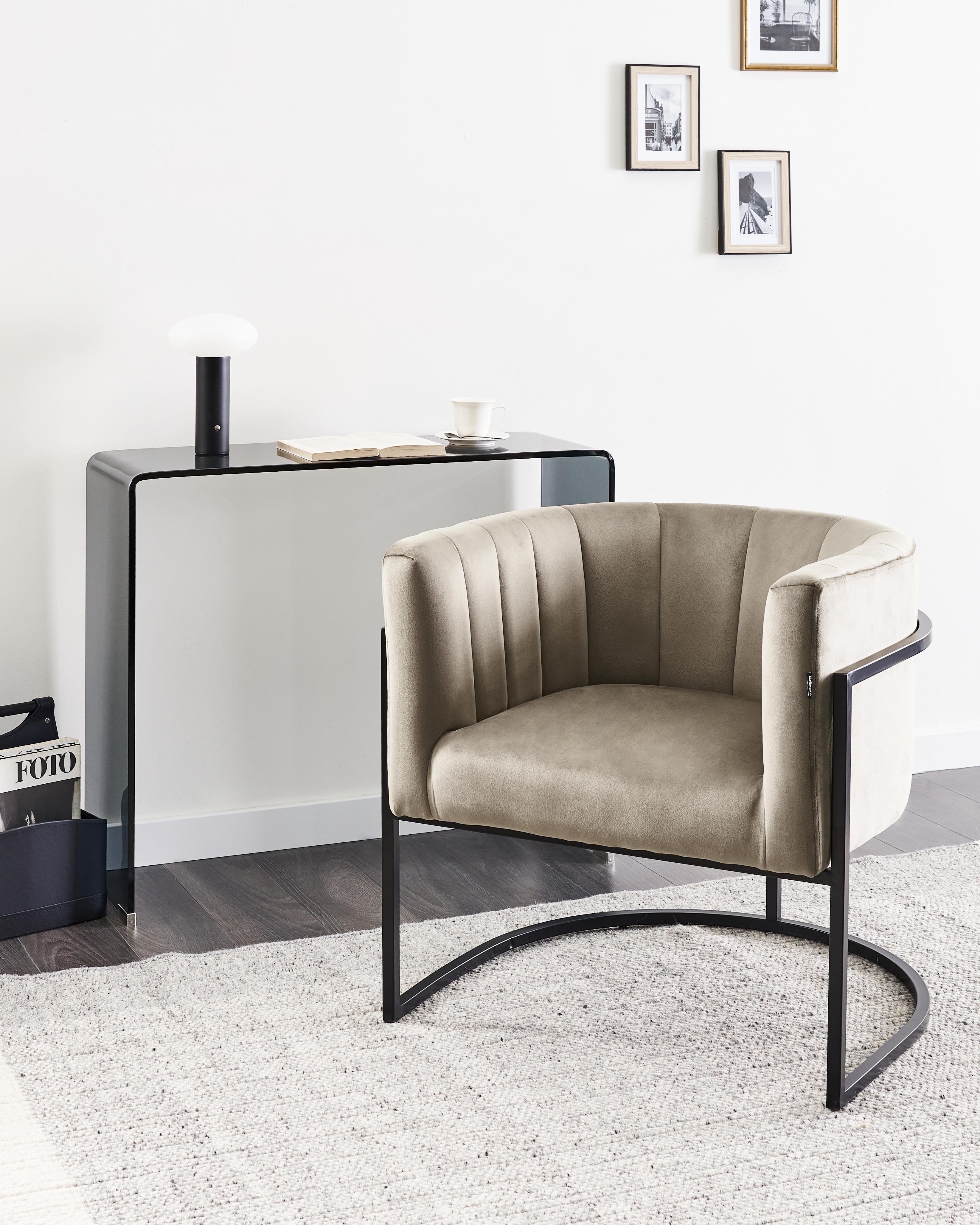 Fauteuil LARVIK II Fluweel Taupe