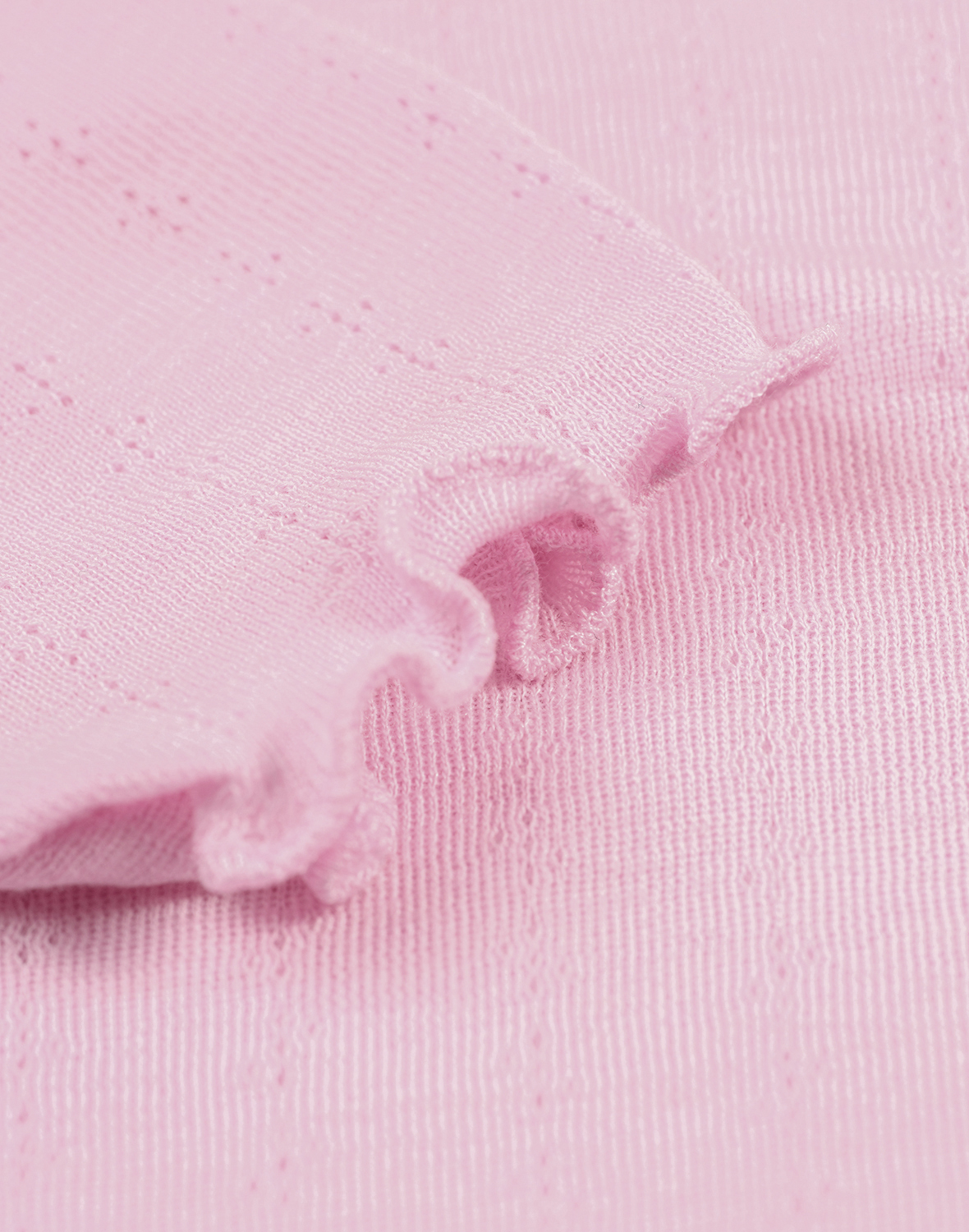 Pointelle romper met korte mouw van merinowol/zijde voor baby's